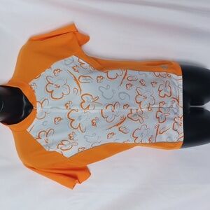 Descente cycling Jersey, orange & white, 3/4 zip front